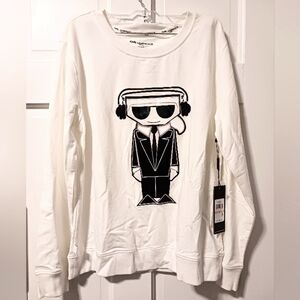 NWT- KARL LAGERFELD Paris Graphic Sweatshirt - Headphone Version,  Sz Sm